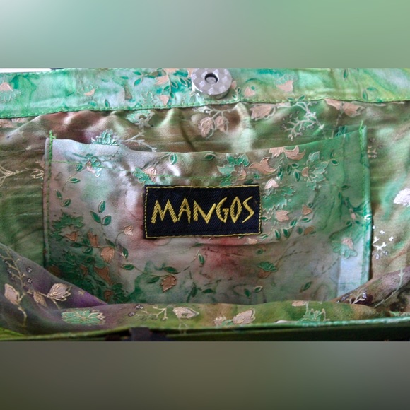 MANGOS PURSE HANDBAG WICKER GREEN MOTHER OF PEARL NEW HANDCRAFTED Y2K VINTAGE - Picture 8 of 11